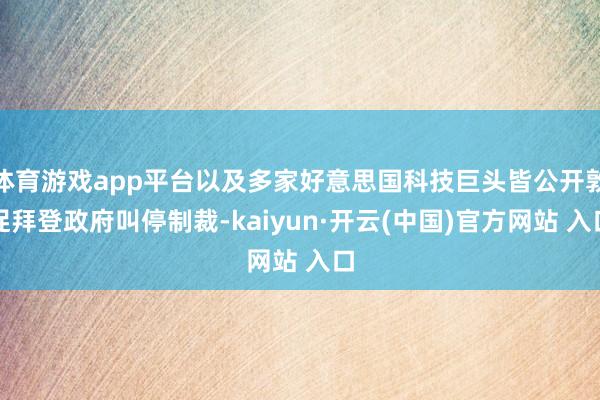   体育游戏app平台以及多家好意思国科技巨头皆公开敦促拜登政府叫停制裁-kaiyun·开云(中国)官方网站 入口